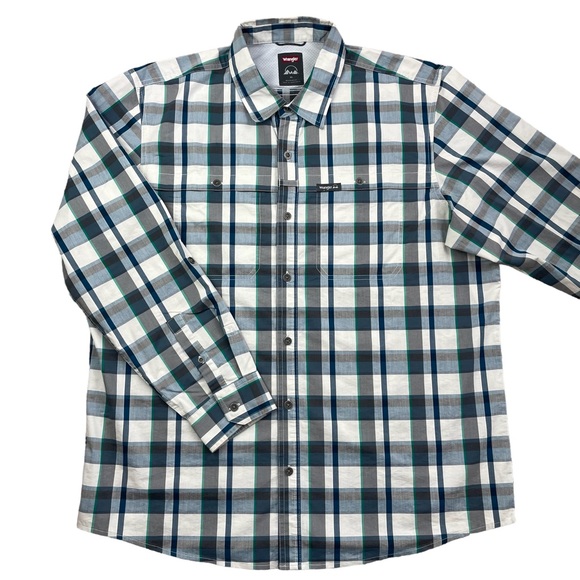 Wrangler Men’s Checkered Regular Fit Long Sleeve Casual Button Down Shirt sz. XL - Picture 1 of 9